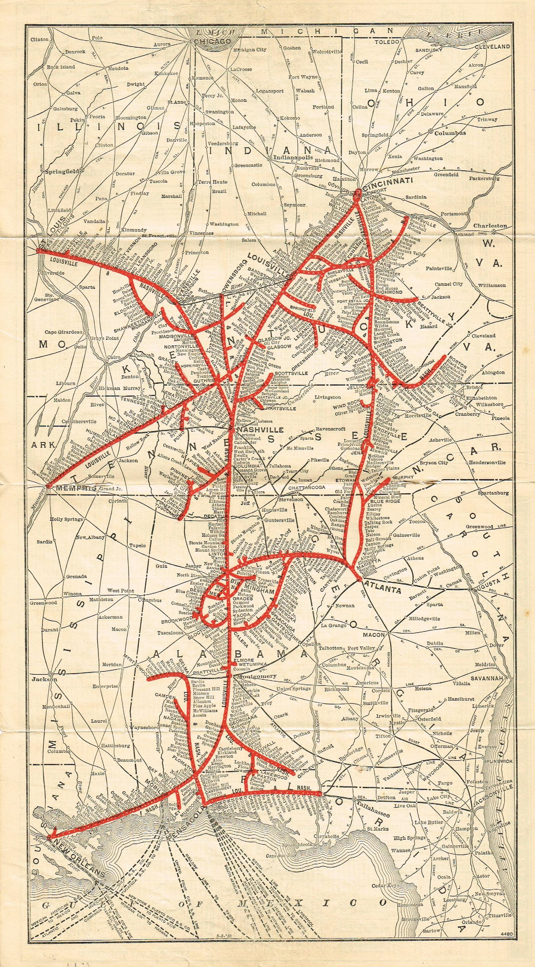 Louisville & Nashville RR System Map